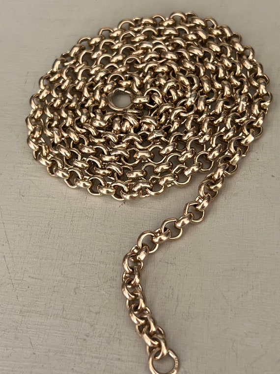 Vintage 9ct Solid Gold Belcher Chain. 31.5 inches. - image 6