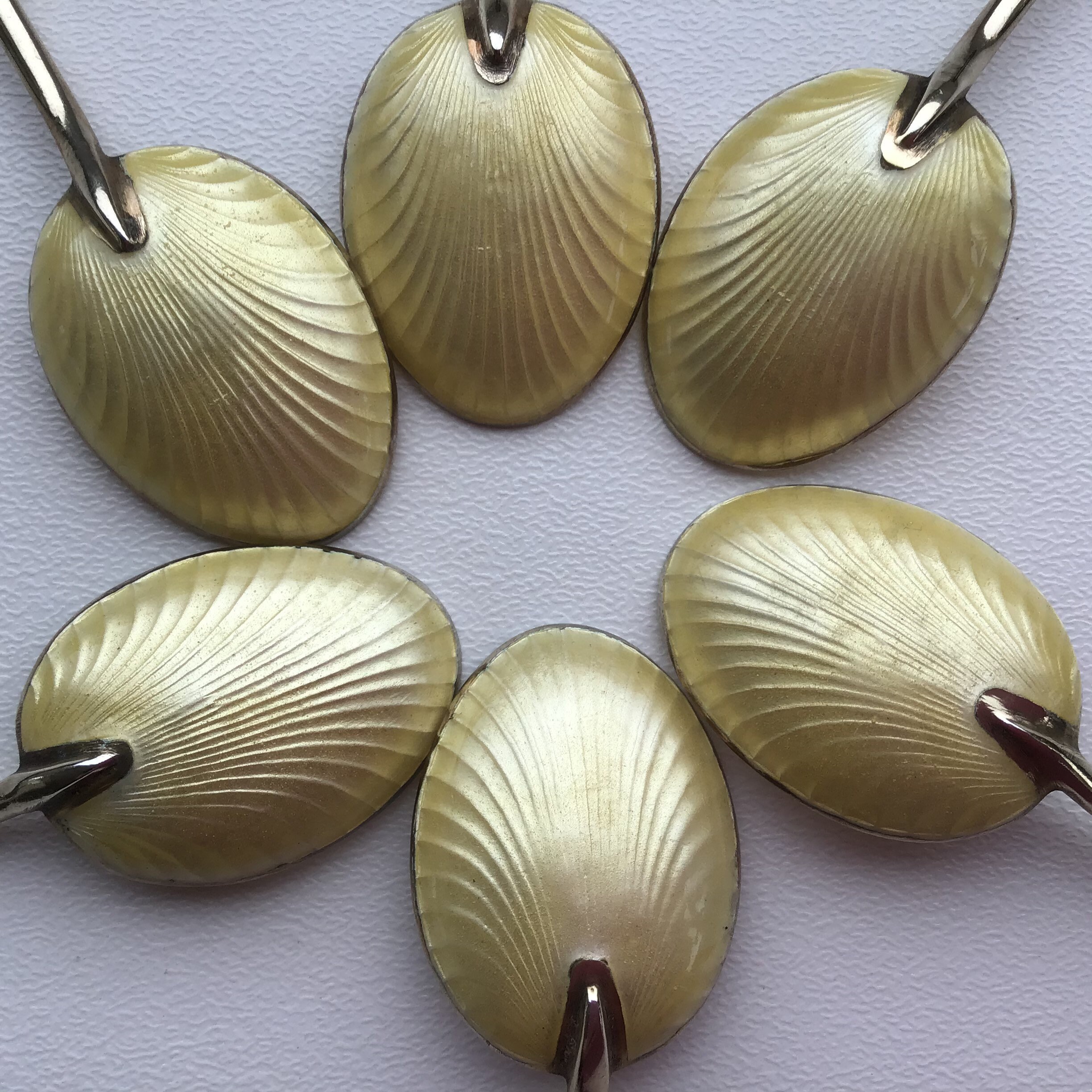 アンティーク スターリングシルバー 金箔エナメル コーヒースプーン