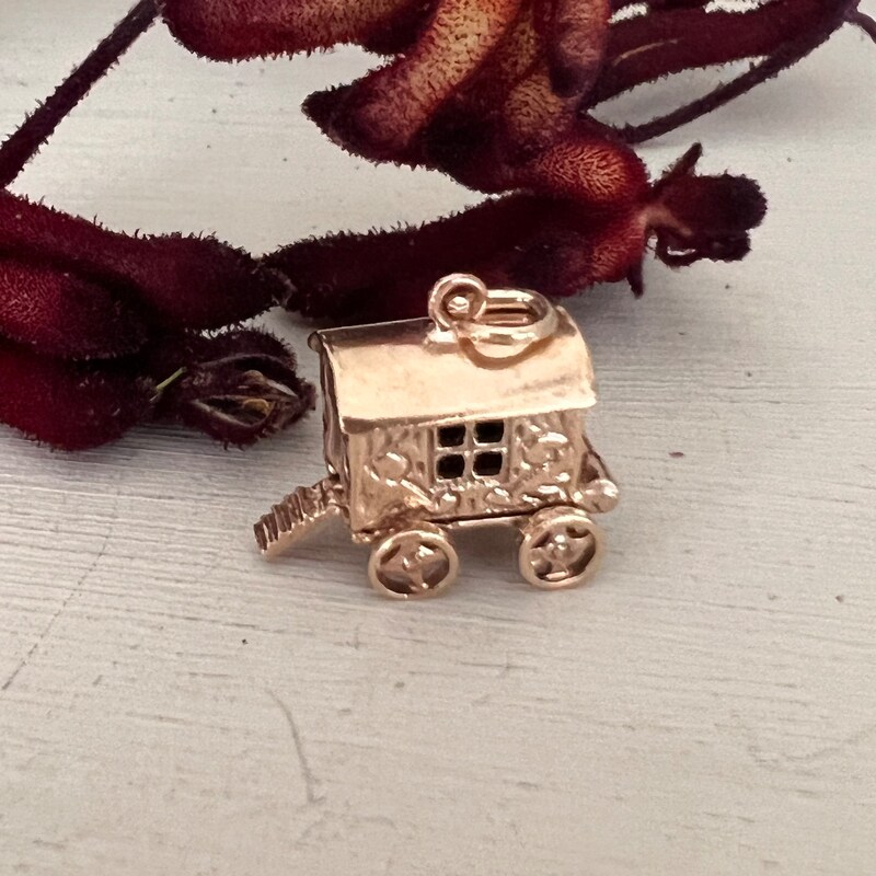 Charme Argent Sterling Fortune Teller Caravan – Vintage, 2,5 G, 1,4 Cm, Occasion Bon état