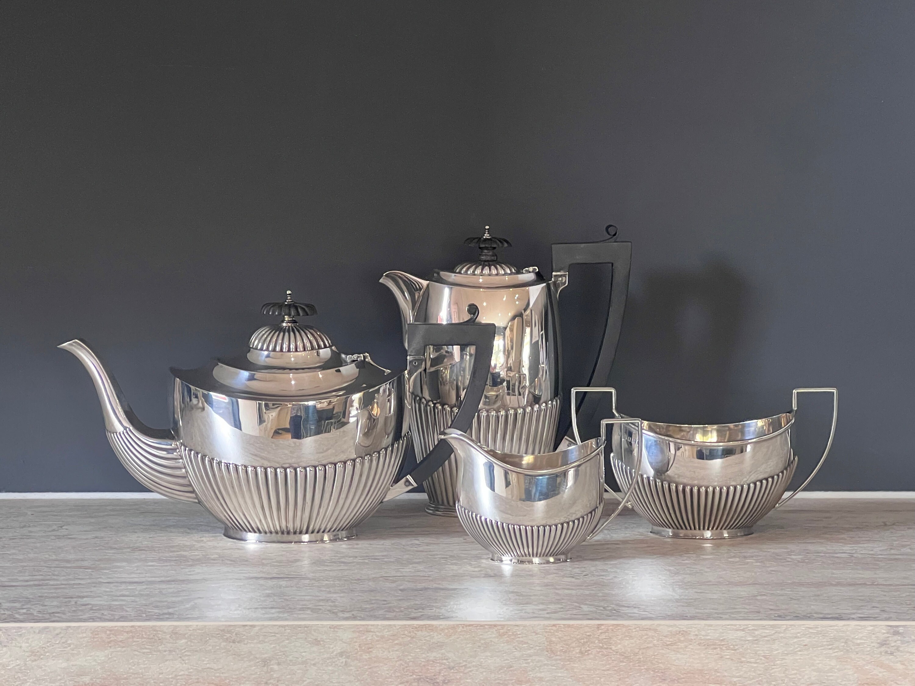 1934 King George V Sterling Silver Four Piece Tea and Coffee Set