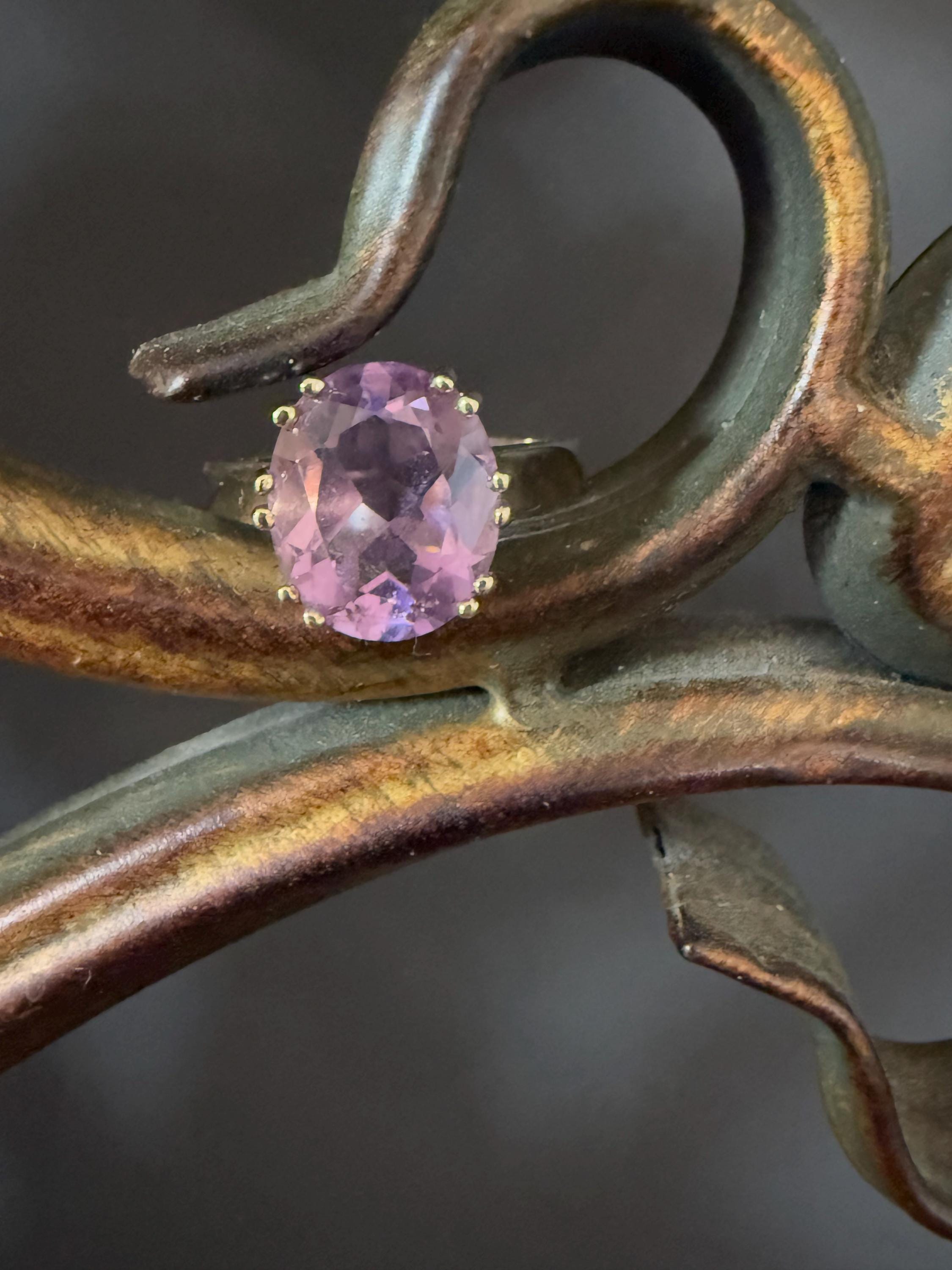 Vintage 1992 9ct Gold Oval Amethyst Statement Ring. Sizes P - 7 3/4 ...