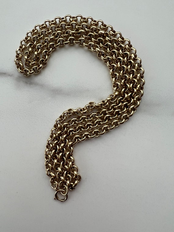 Vintage 9ct Solid Gold Belcher Chain. 31.5 inches. - image 9