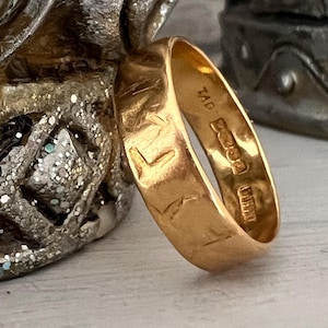 Vintage 22Ct Yellow Gold Band Ring, Size M - 6 1/4
