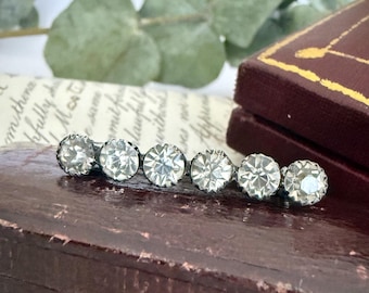 Antique Sterling Silver Paste Gemstone Bar Brooch. Circa 1876