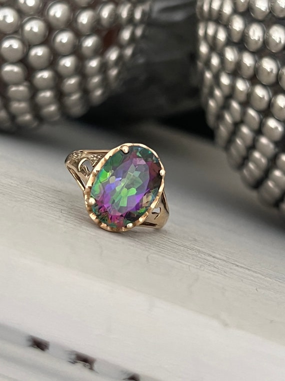 9ct gold mystic topaz sales ring