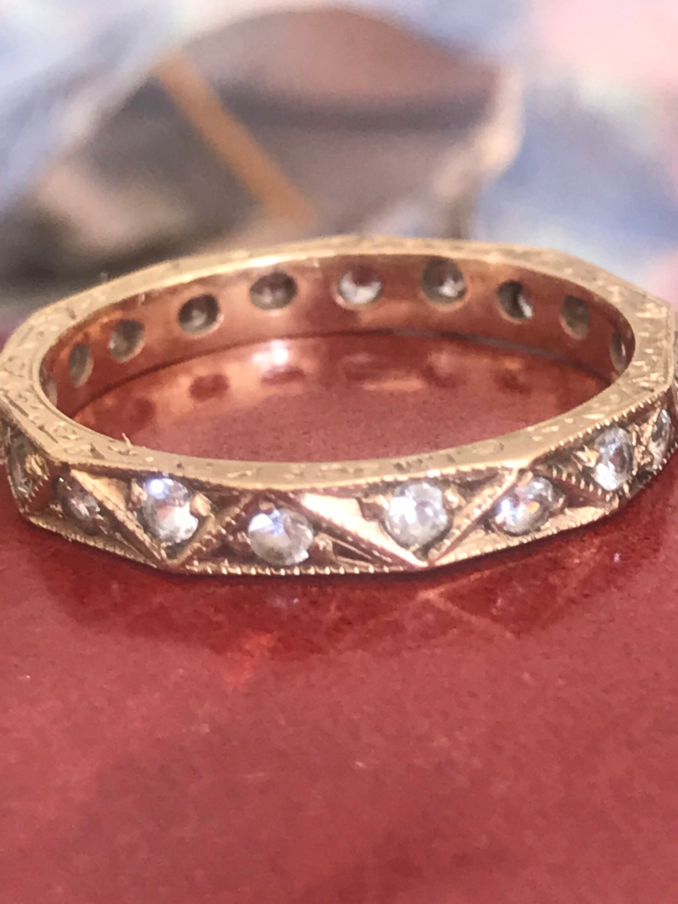Antique Victorian/Edwardian 9ct gold and spinel eternity ring. Etsy
