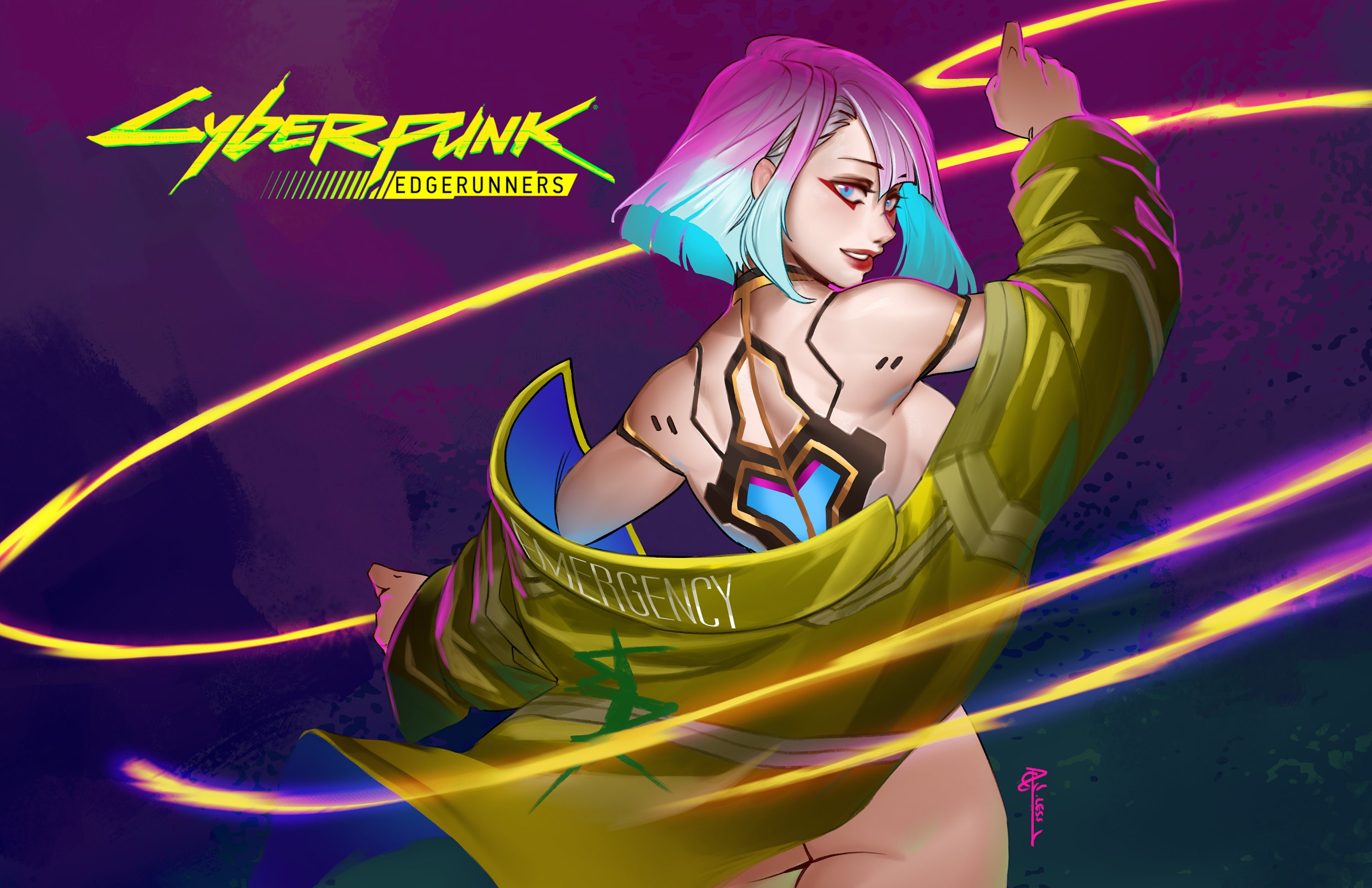 Cyberpunk Edgerunners - Lucy neon light  Canvas Print for Sale by