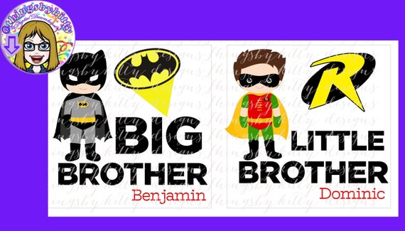 Digital Download Batman And Robin Brother T Shirts Editable Etsy