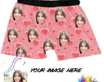 Valentines Christmas Fathers Day Boxers Anniversary  - Custom full Colour add your face Boxers gag gift gift for him personalized