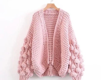 pink bubble cardigan