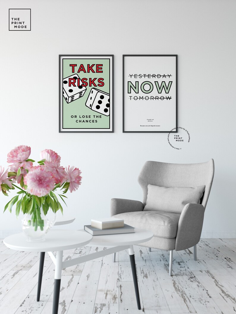 Take Risks Printable Motivational Monopoly Inspired Poster Etsy