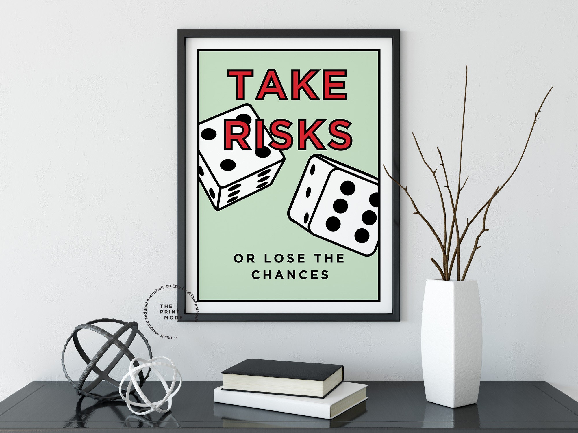 Take Risks Printable Motivational Monopoly Inspired Poster Etsy