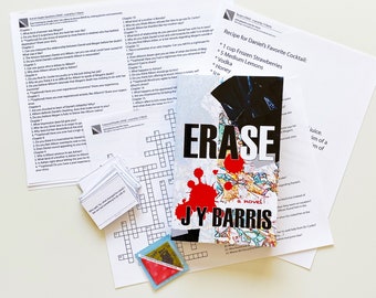 Erase by J Y Barris | Paperback Novel | Psychological Thriller | Bookmark Gift Set | Crossword Puzzle | Book Club Game | Gift for Reader