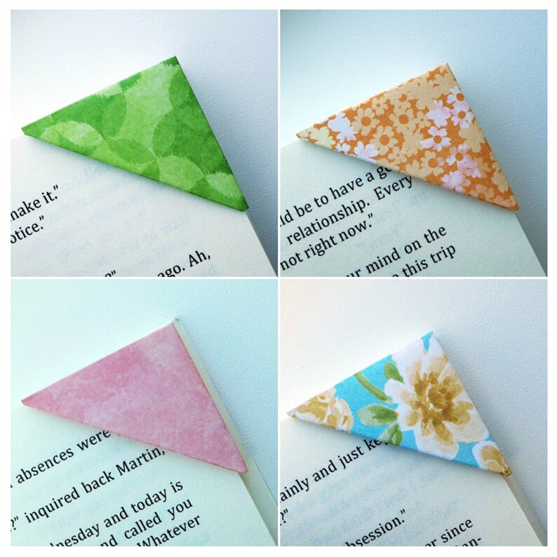Bookmark 10 Unique Corner Bookmarks Book Club Gift Etsy
