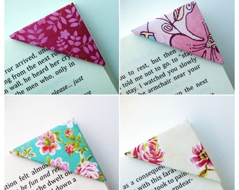 Fabric Corner Bookmark Owl Design Bookmark Book Lover Gift - Etsy