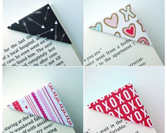 Bookmark - Valentine's Day Corner Bookmark (9 prints) - Reader Gift - Book Club Gift - Book Lover Gift - Gift for Reader - Gift for Women
