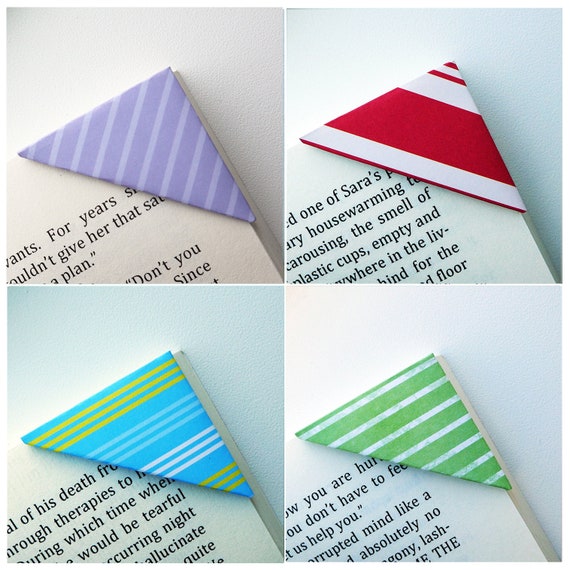 Bookmark Stripe Corner Bookmark 9 prints Book Club Gift | Etsy