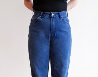 Vintage LEE Super High Waist Dark Blue Heavy Denim Jeans