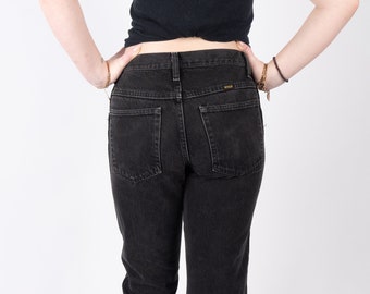 Vintage RUSTLER Black Denim High Waist Straight Leg Jeans