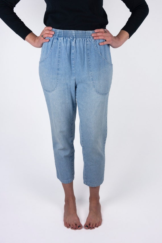 Cascade blue sale jeans elastic waist