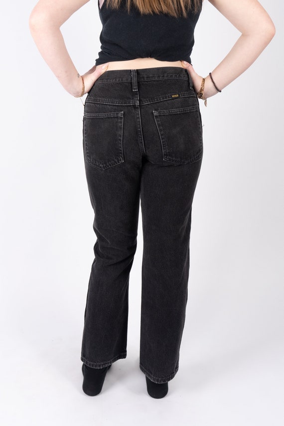 Vintage RUSTLER Black Denim High Waist Straight L… - image 1