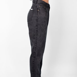 Vintage 80s/90s ARIZONA Black Marbled Denim High Waisted Jeans with Slim Straight Legs image 2