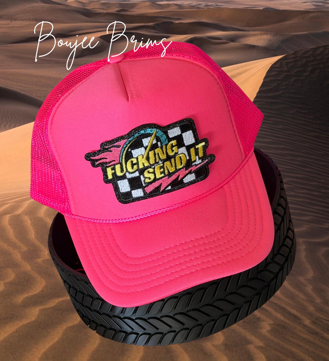 Sxs Pink Patched Trucker Hat/desert Girl/otto Trucker Hat/rzr, Neon ...
