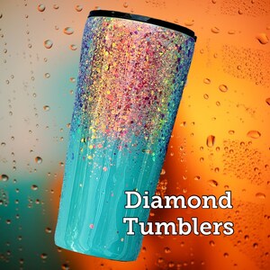 Teal glitter tumbler, color shift, vintage teal