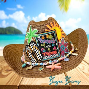 Tropical Straw Hat - Etsy