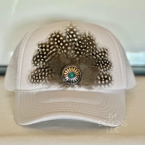 Feather Trucker Hat: Western Cowgirl Rodeo, Boho Style