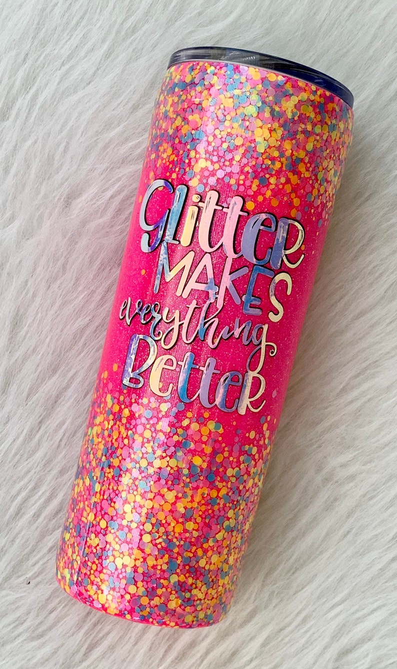 Confetti tumbler/pink/glitter/20 oz Etsy