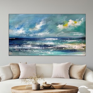 Extra Large Wall Art Seascape Original Art Bright Abstract Original Painting Canvas Extra Large Artwork Contemporary Art Modern Home Decor
