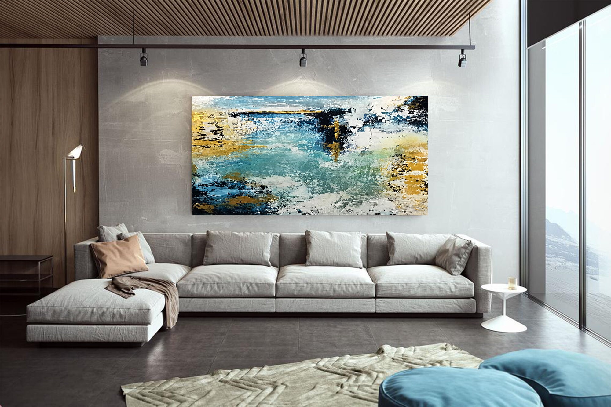 Extra große Wandkunst auf Leinwand Original abstrakte | Etsy