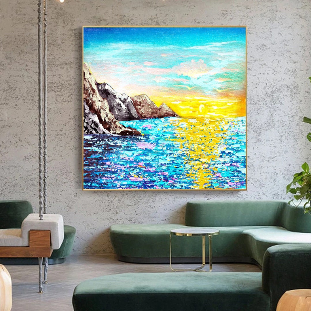 Large Coastal Painting on Canvas Sea Landscape Painting - Etsy