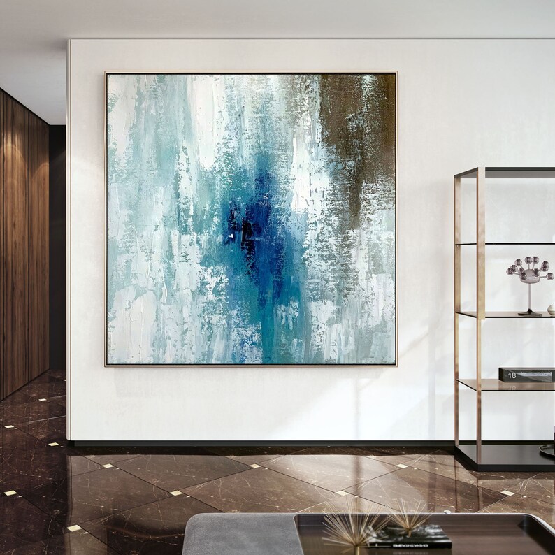 Large Abstract Painting Modern abstract painting bathroom | Etsy