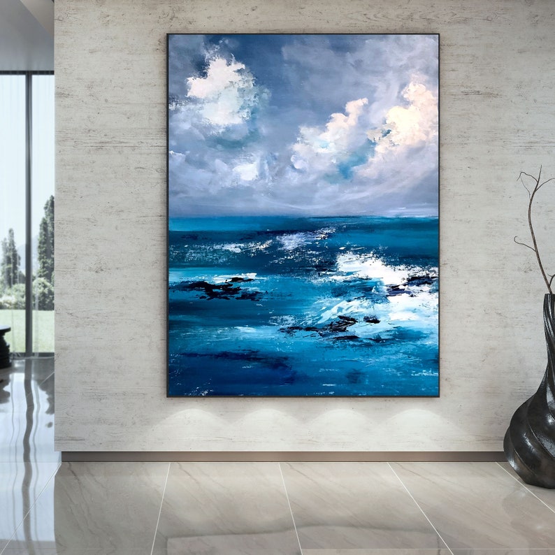 Handmade Abstract Painting Home Décor Modern Wall Art Large | Etsy UK