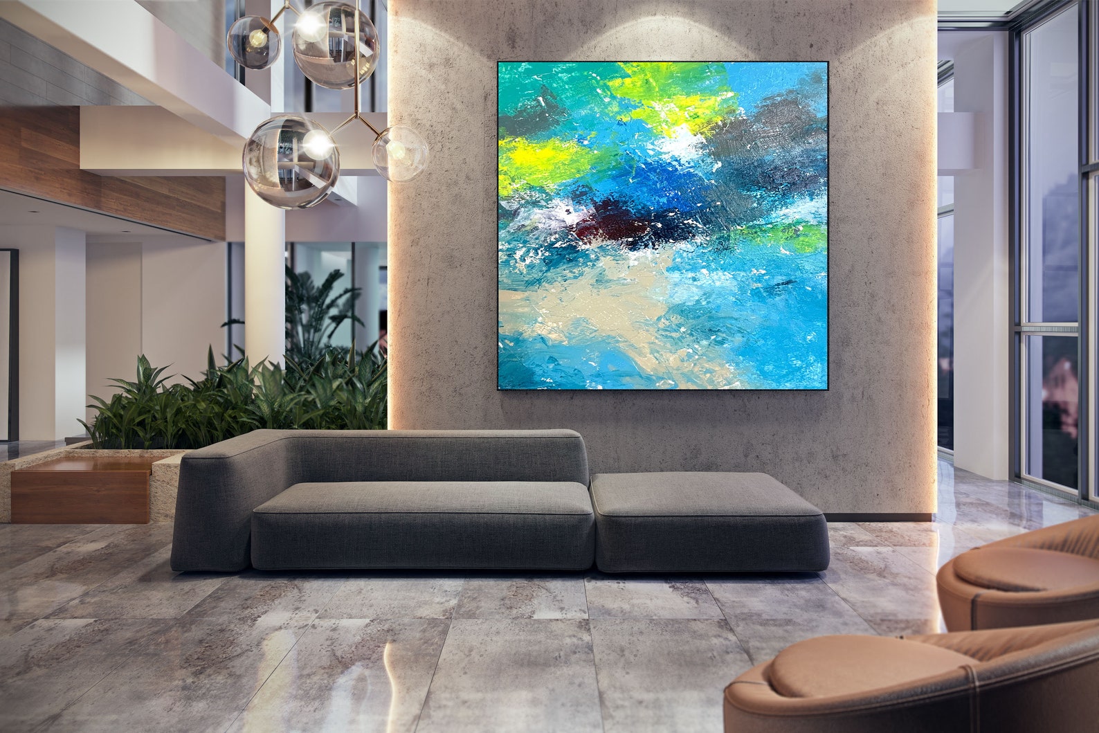 Abstract Canvas Office Wall ArtOriginal Paintings Abstract Etsy