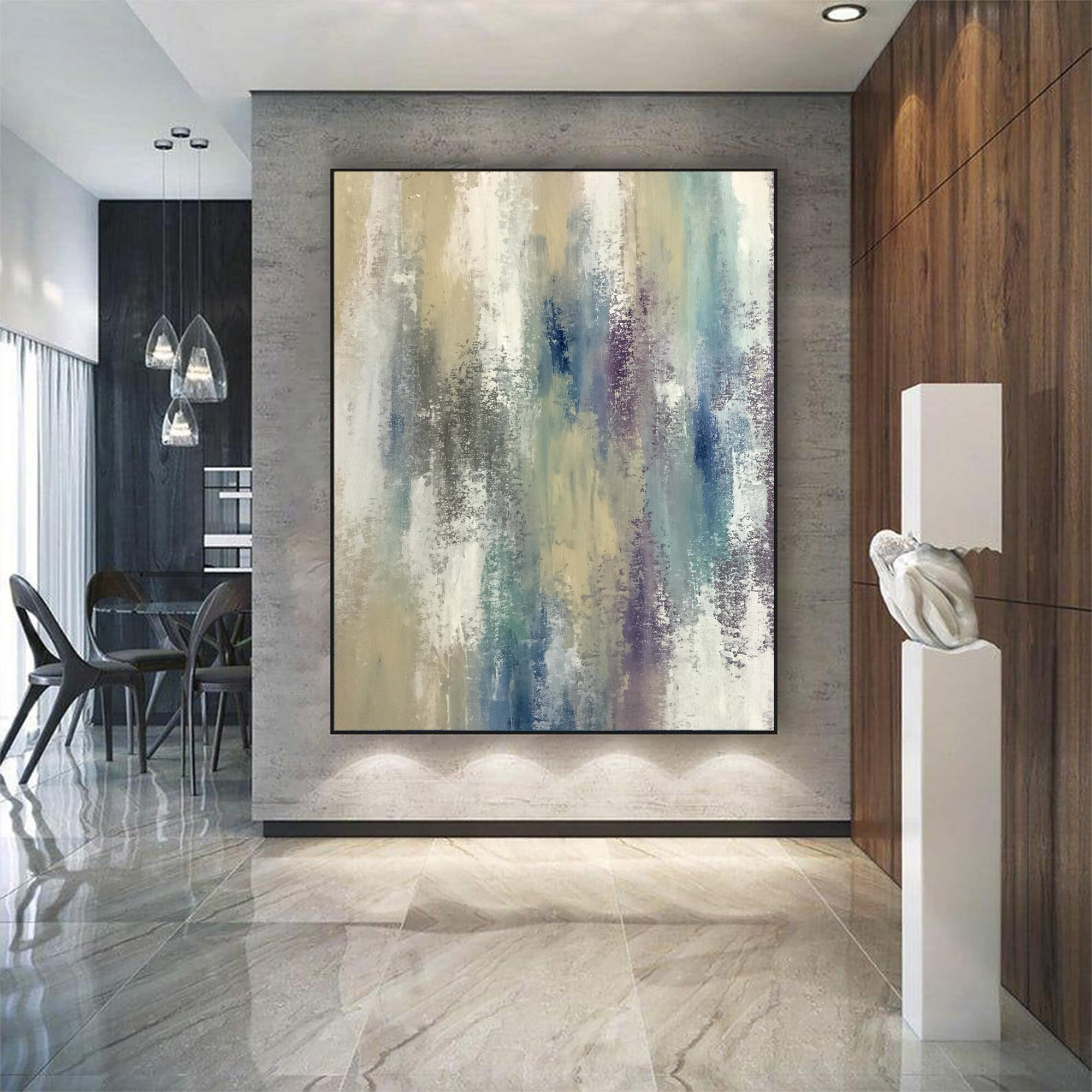 Oversized Abstract Art Trendy Wall Art Abstract Canvas Art | Etsy