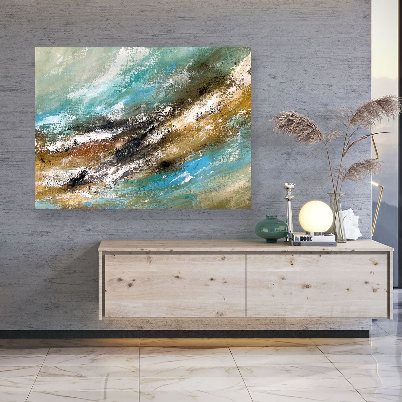 Großes modernes Wandbild Gemälde für Zuhause große abstrakte | Etsy