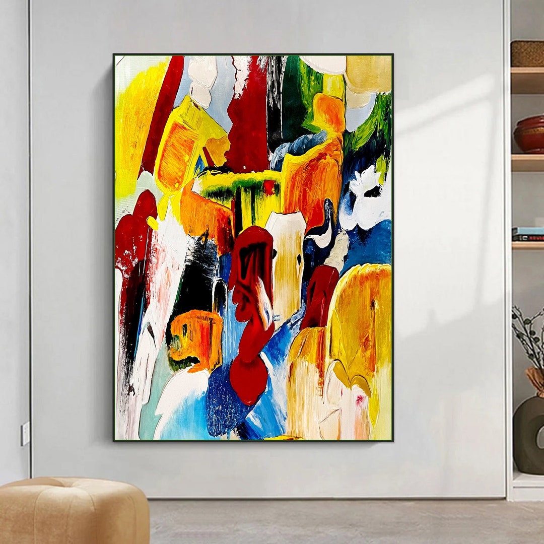 Large Office Wall Art Modern Abstract Art Abstract Painting Etsy