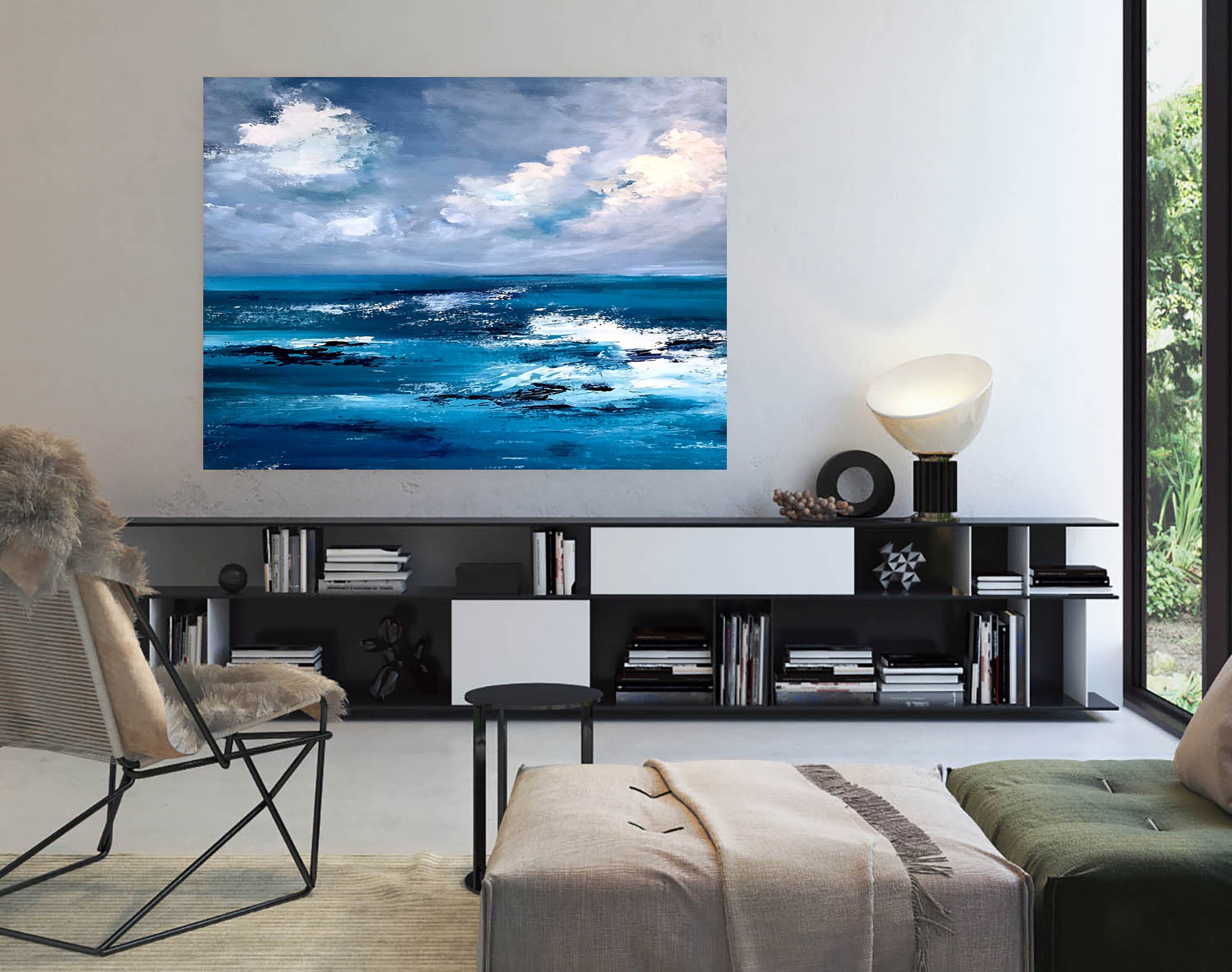 Handmade Abstract Painting Home D??cor Modern Wall Art Large | Etsy UK