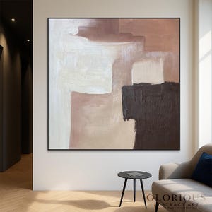 Neutral abstract art, large wall art, beige brown painting, textured canvas wall art, wall art living room, modern hand painting on Canvas