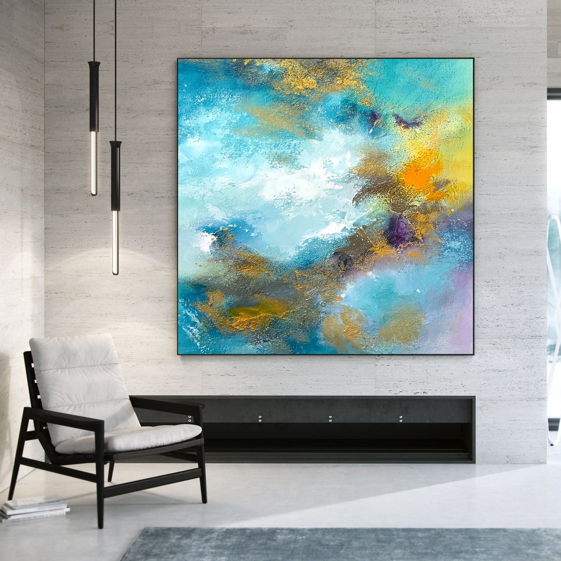 Original Canvas Art Handmade Abstract Painting Oversized Etsy