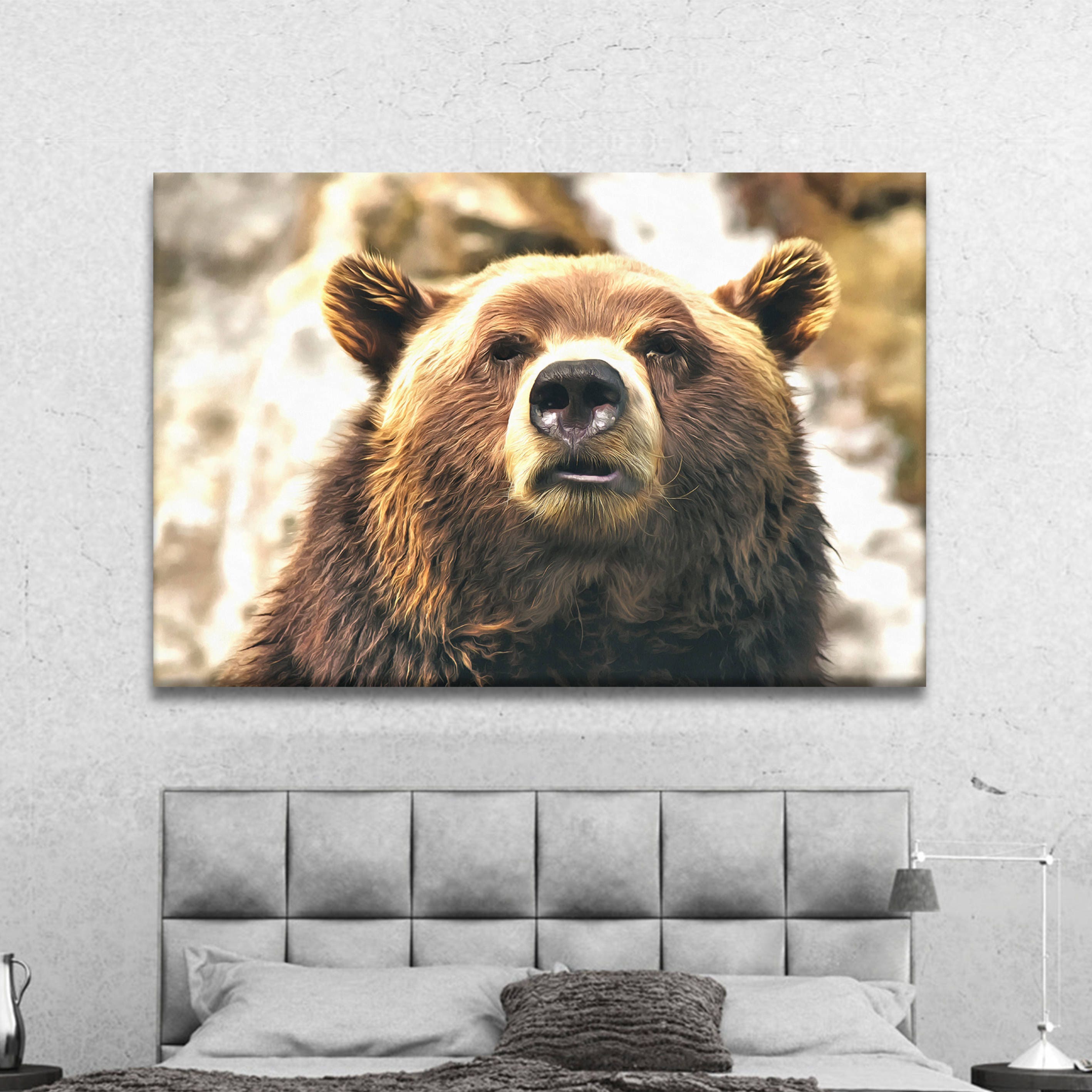 Grizzly Bear canvas Bear canvas Art Bear canvas Interior | Etsy