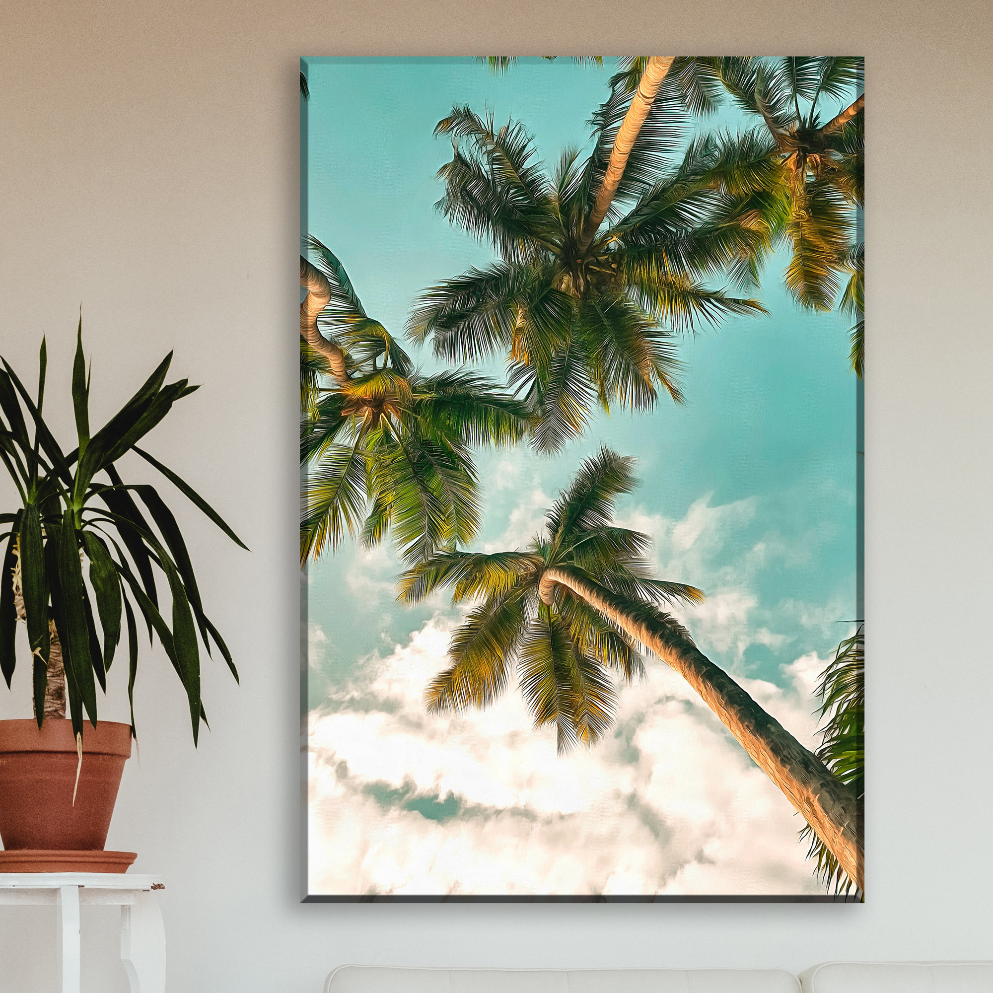 Palm Tree Wall Art Palm Tree Art Wall Decor Beach House Wall Etsy