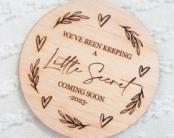 We've been keeping a secret Pregnancy Announcement Plaque disc Digital photo prop