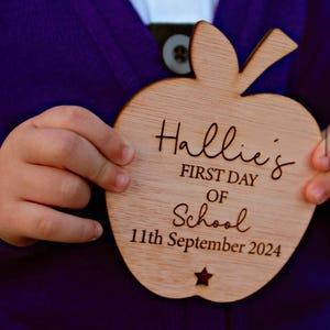 First Day of Nursery Preschool, reception 1st day of School Plaque, Social Media Flat Lay Prop, Wooden engraved memory sign gift