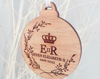 Queen Elizabeth II Bauble Tree Ornament Tribute Commemorative Hanging Decoration  HM EIIR