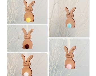 Personalised My First Easter Wooden Bunny Decoration. Easter keepsake. Easter Basket Gift Idea for Baby's 1st Easter 2024