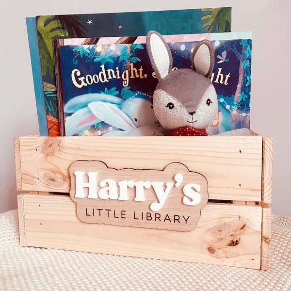 Personalised Book Crate | Children’s Book Box | Toy Box | Birthday Crate | Story Book Box | Storage Organiser For Kids